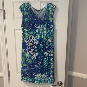 Floral Blue and Green Women's Dress